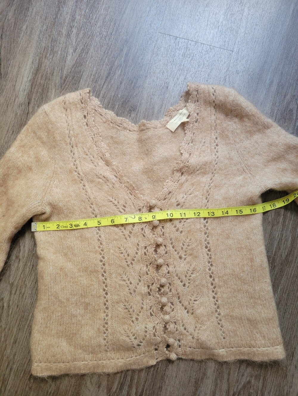 Sezane Angelo Cardigan Mohair Merino Wool Cream Beige Sweater Quiet Luxury MD - Picture 13 of 16